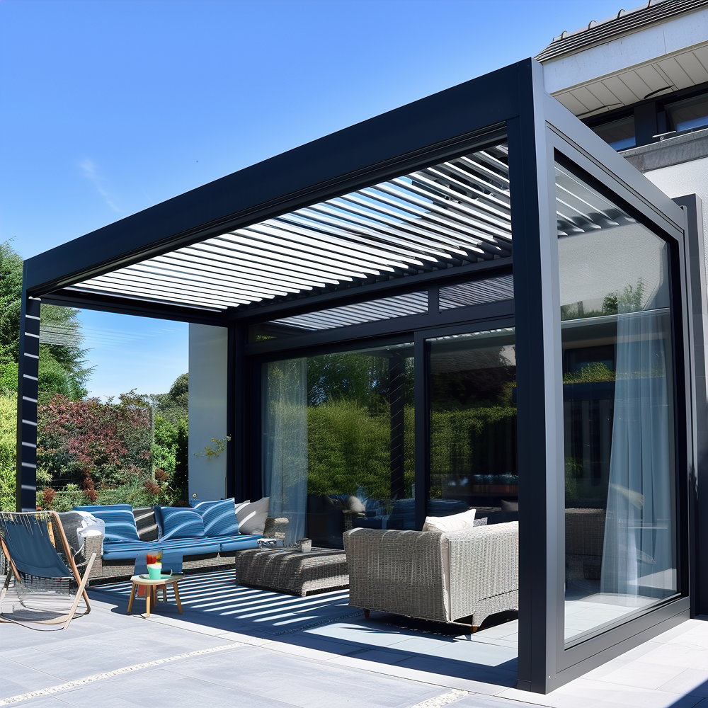 Aluminum Louvered Pergola with Adjustable Roof